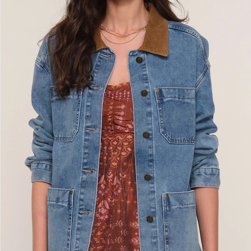 Heartloom Blue Denim Jacket with Tan Collar
